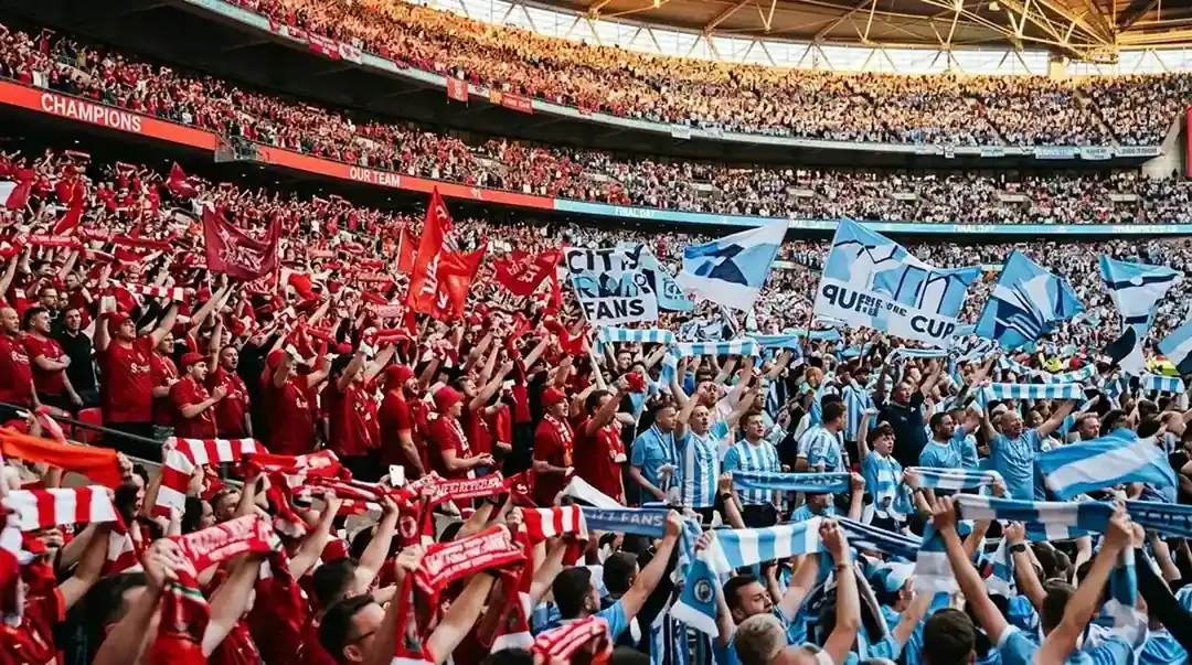 Aficionados con las camisetas de España y Argentina en las gradas de un estadio durante la final del Mundial 2026