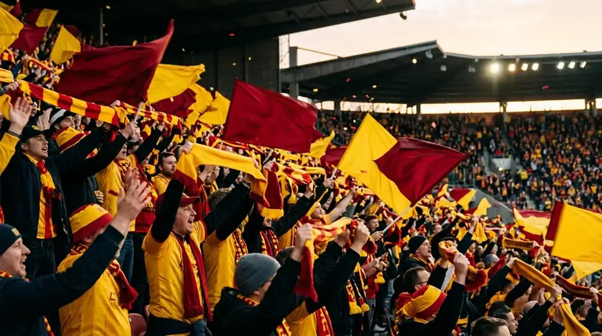 Aficionados españoles celebrando con bufandas y banderas el pase de La Roja a la final del Mundial 2026